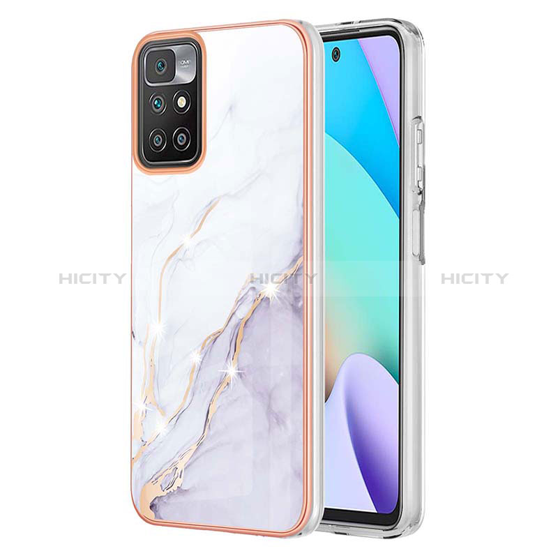 Coque Silicone Motif Fantaisie Souple Couleur Unie Etui Housse Y05B pour Xiaomi Redmi 10 (2022) Blanc Plus