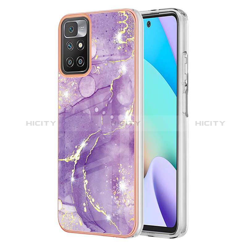 Coque Silicone Motif Fantaisie Souple Couleur Unie Etui Housse Y05B pour Xiaomi Redmi 10 (2022) Violet Plus