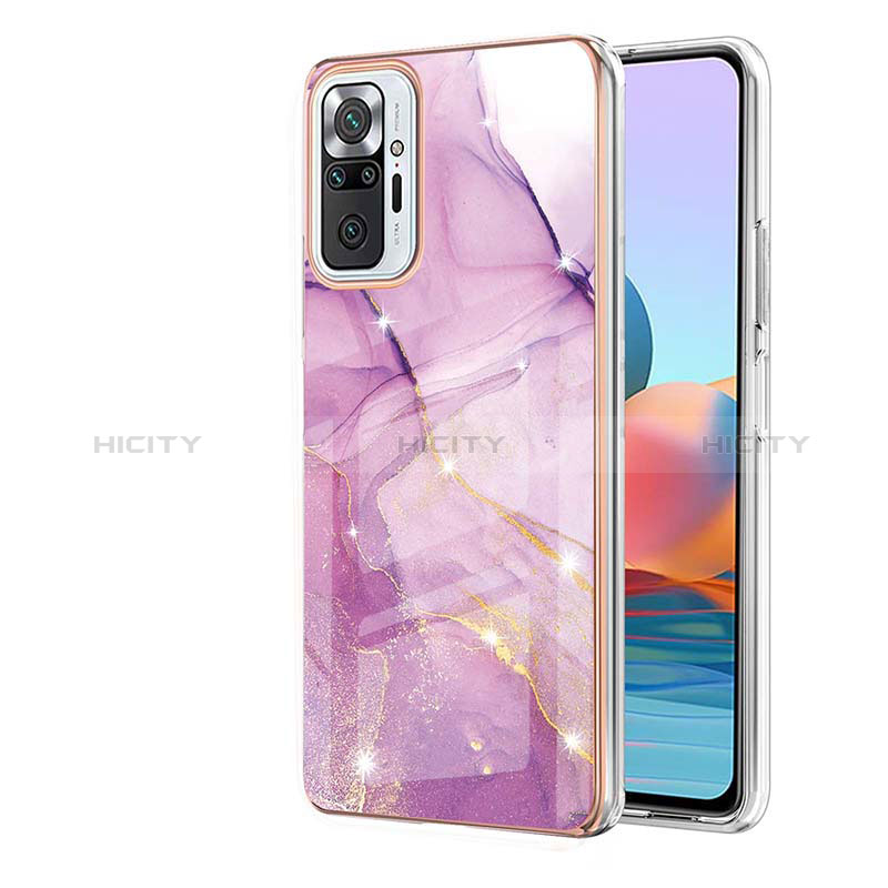 Coque Silicone Motif Fantaisie Souple Couleur Unie Etui Housse Y05B pour Xiaomi Redmi Note 10 Pro 4G Violet Clair Plus