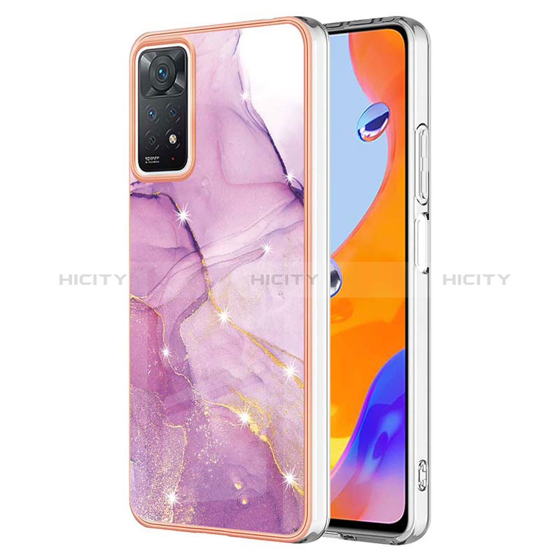 Coque Silicone Motif Fantaisie Souple Couleur Unie Etui Housse Y05B pour Xiaomi Redmi Note 11 Pro 4G Violet Clair Plus