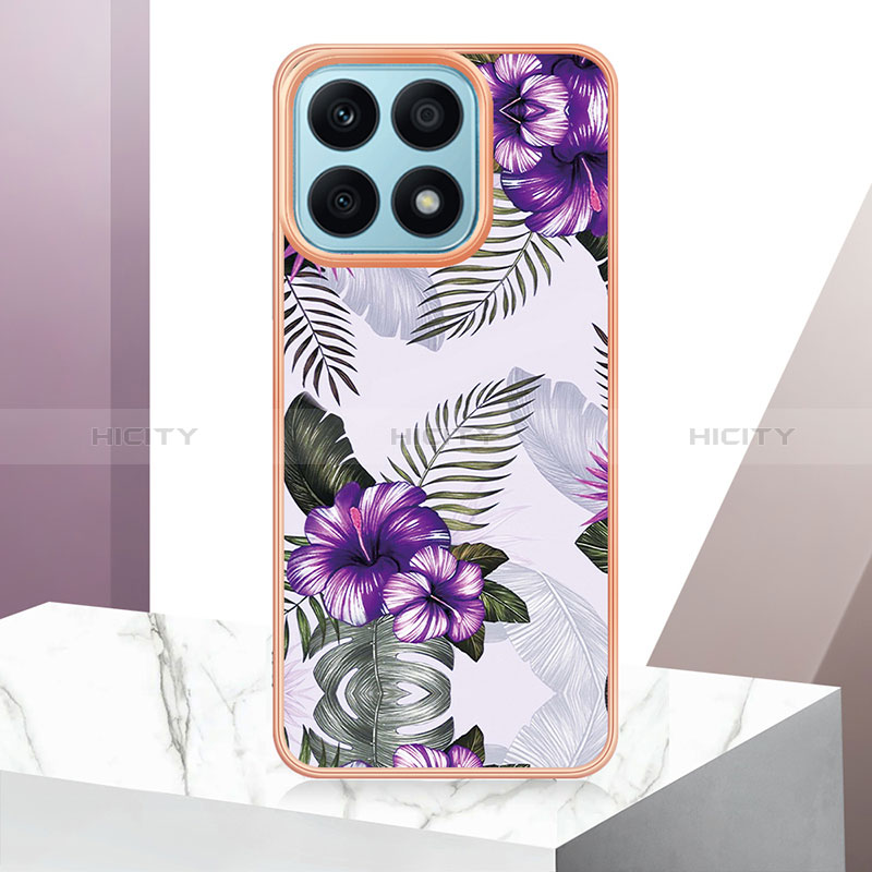 Coque Silicone Motif Fantaisie Souple Couleur Unie Etui Housse Y06B pour Huawei Honor X8a 4G Violet Plus