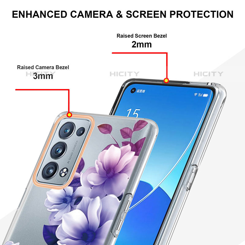 Coque Silicone Motif Fantaisie Souple Couleur Unie Etui Housse Y06B pour Oppo Reno6 Pro+ Plus 5G Plus