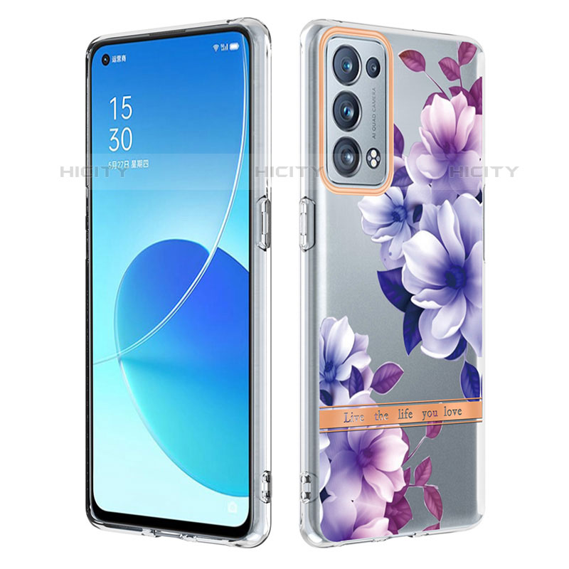 Coque Silicone Motif Fantaisie Souple Couleur Unie Etui Housse Y06B pour Oppo Reno6 Pro+ Plus 5G Plus