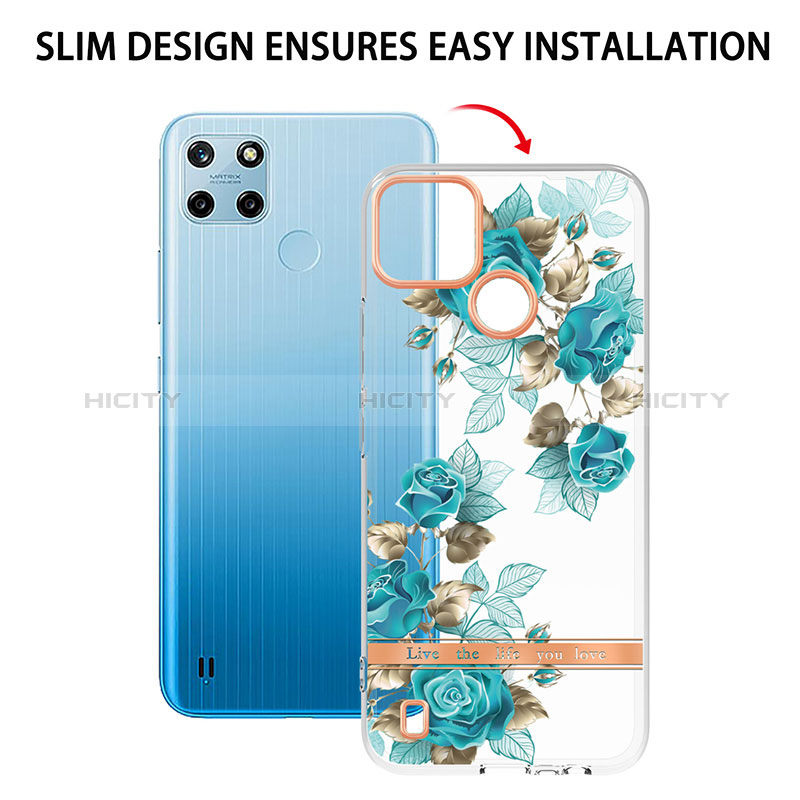 Coque Silicone Motif Fantaisie Souple Couleur Unie Etui Housse Y06B pour Realme C25Y India Plus