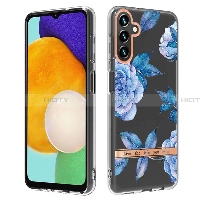 Coque Silicone Motif Fantaisie Souple Couleur Unie Etui Housse Y06B pour Samsung Galaxy A13 5G Bleu Plus