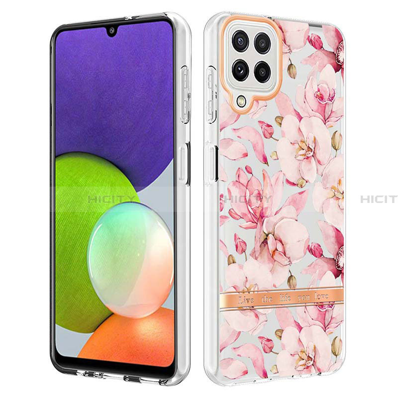 Coque Silicone Motif Fantaisie Souple Couleur Unie Etui Housse Y06B pour Samsung Galaxy A22 4G Rose Plus