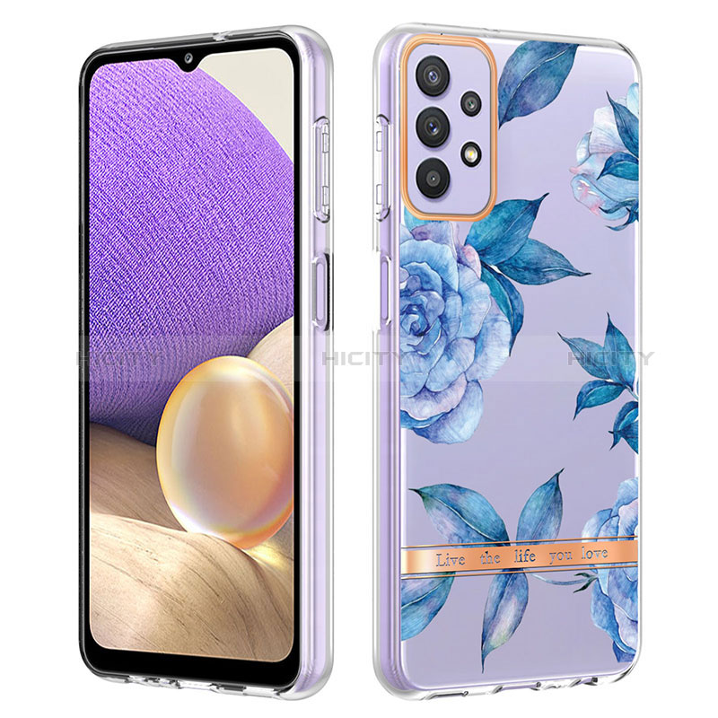 Coque Silicone Motif Fantaisie Souple Couleur Unie Etui Housse Y06B pour Samsung Galaxy A23 5G Bleu Plus