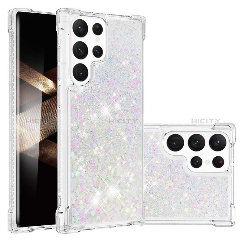 Coque Silicone Motif Fantaisie Souple Couleur Unie Etui Housse Y06B pour Samsung Galaxy S25 Ultra 5G Blanc Plus