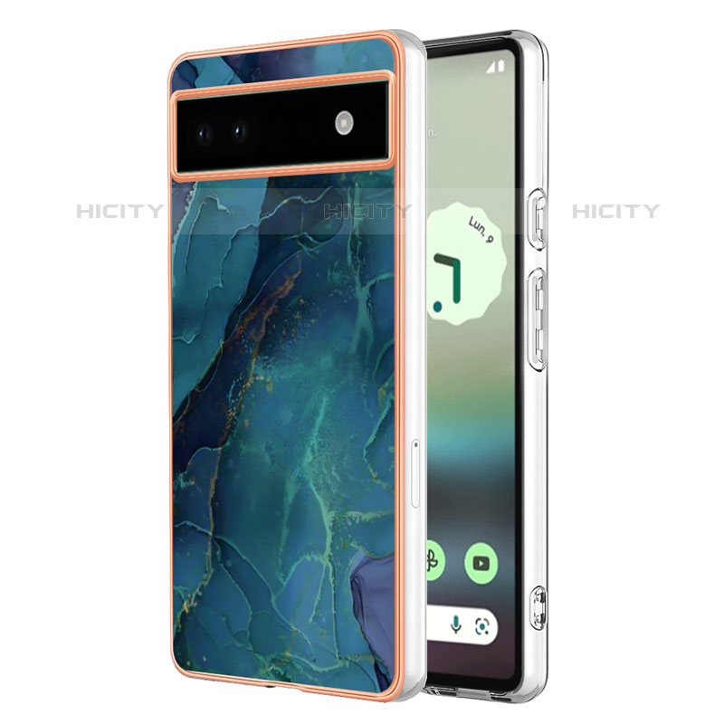 Coque Silicone Motif Fantaisie Souple Couleur Unie Etui Housse Y07B pour Google Pixel 6a 5G Vert Plus