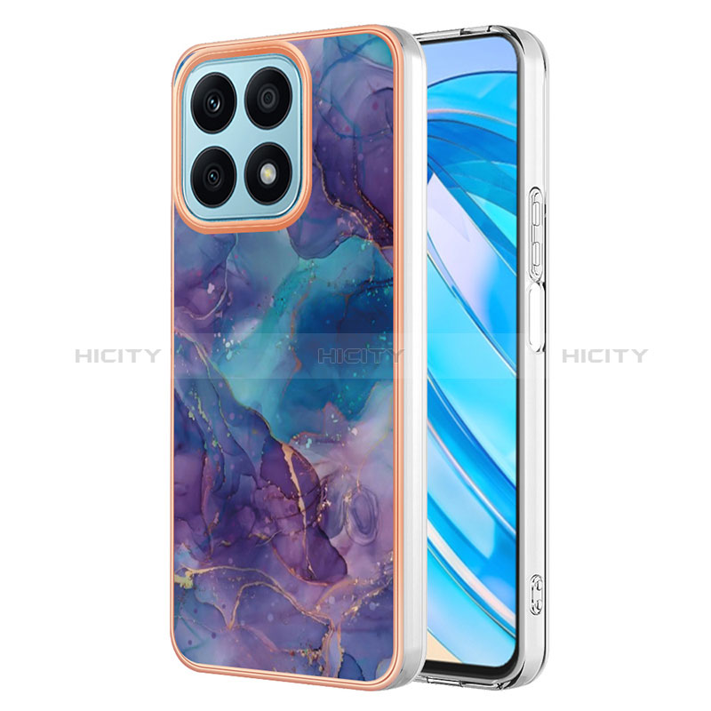 Coque Silicone Motif Fantaisie Souple Couleur Unie Etui Housse Y07B pour Huawei Honor X8a 4G Violet Plus