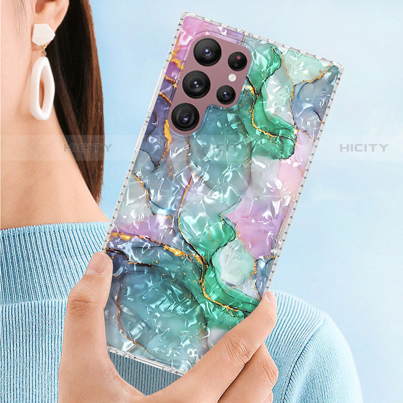 Coque Silicone Motif Fantaisie Souple Couleur Unie Etui Housse Y07B pour Samsung Galaxy S22 Ultra 5G Plus