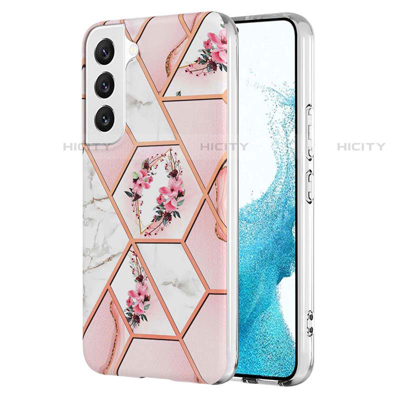 Coque Silicone Motif Fantaisie Souple Couleur Unie Etui Housse Y09B pour Samsung Galaxy S22 Plus 5G Rose Plus