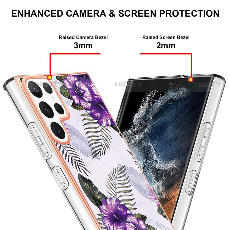 Coque Silicone Motif Fantaisie Souple Couleur Unie Etui Housse Y10B pour Samsung Galaxy S21 Ultra 5G Plus