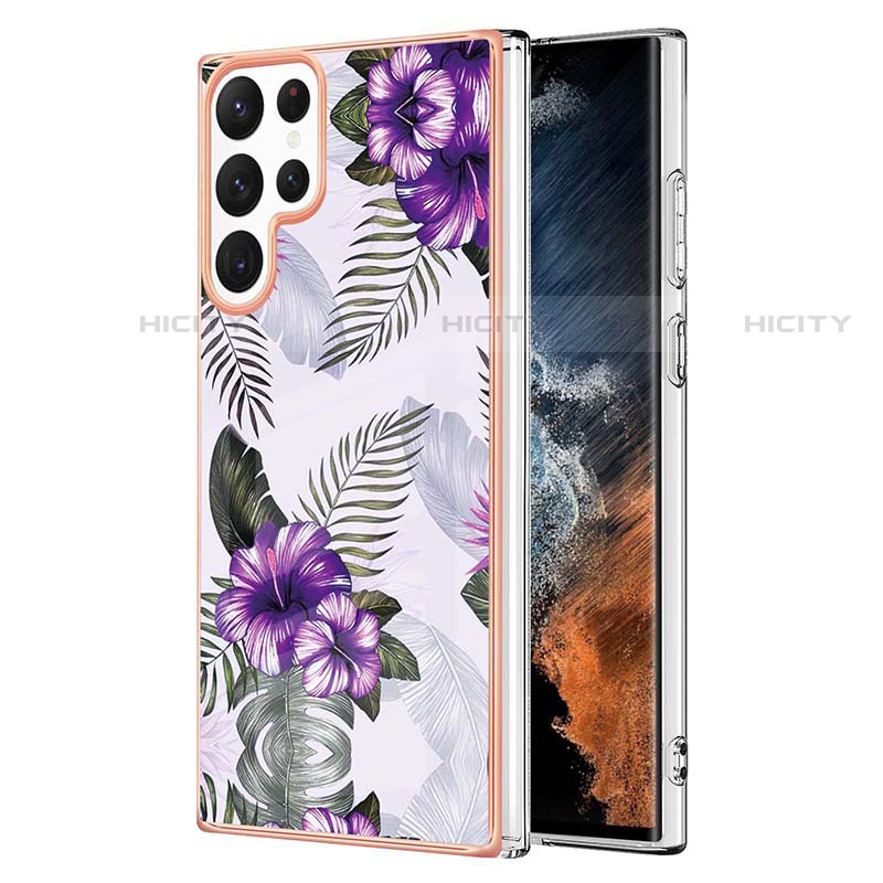 Coque Silicone Motif Fantaisie Souple Couleur Unie Etui Housse Y10B pour Samsung Galaxy S22 Ultra 5G Plus