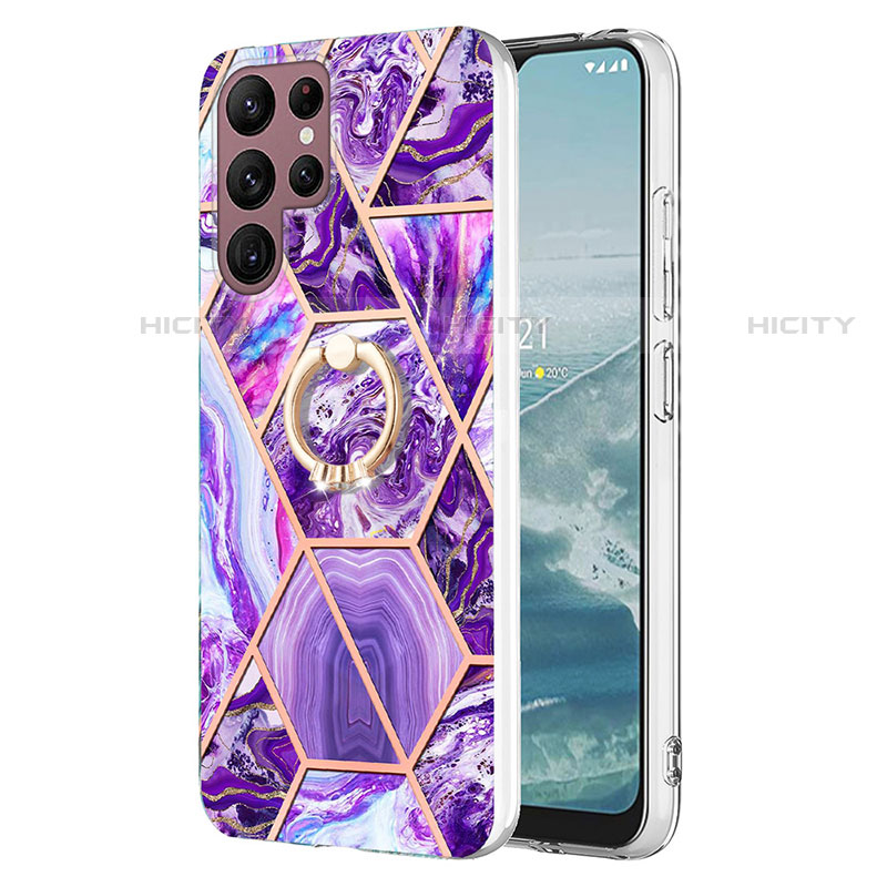 Coque Silicone Motif Fantaisie Souple Couleur Unie Etui Housse Y13B pour Samsung Galaxy S22 Ultra 5G Plus