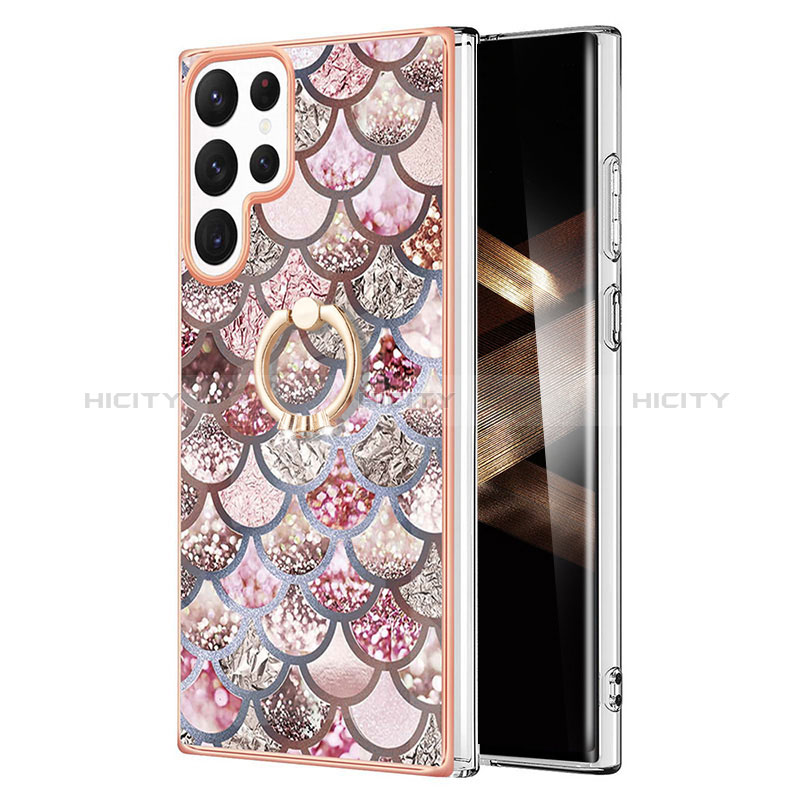 Coque Silicone Motif Fantaisie Souple Couleur Unie Etui Housse Y15B pour Samsung Galaxy S24 Ultra 5G Marron Plus