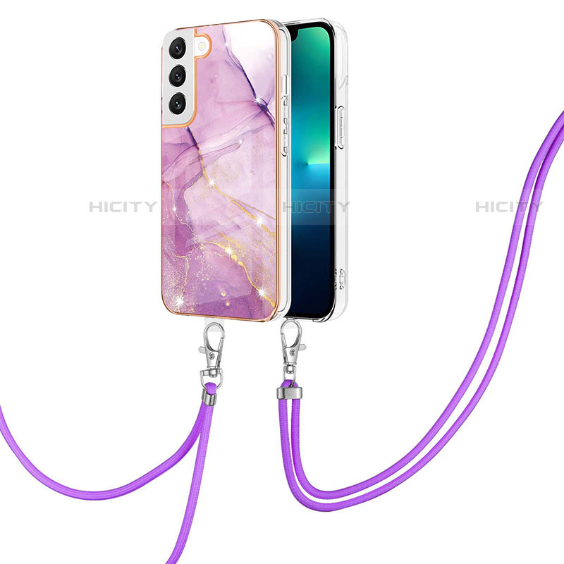 Coque Silicone Motif Fantaisie Souple Couleur Unie Etui Housse Y21B pour Samsung Galaxy S21 5G Violet Clair Plus