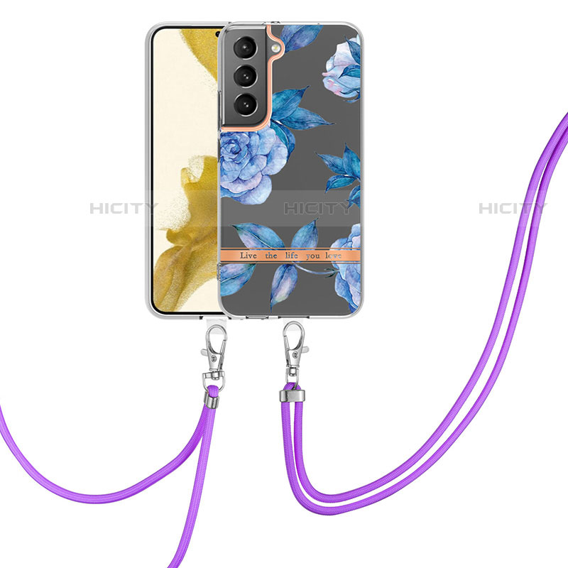 Coque Silicone Motif Fantaisie Souple Couleur Unie Etui Housse Y22B pour Samsung Galaxy S21 5G Bleu Plus