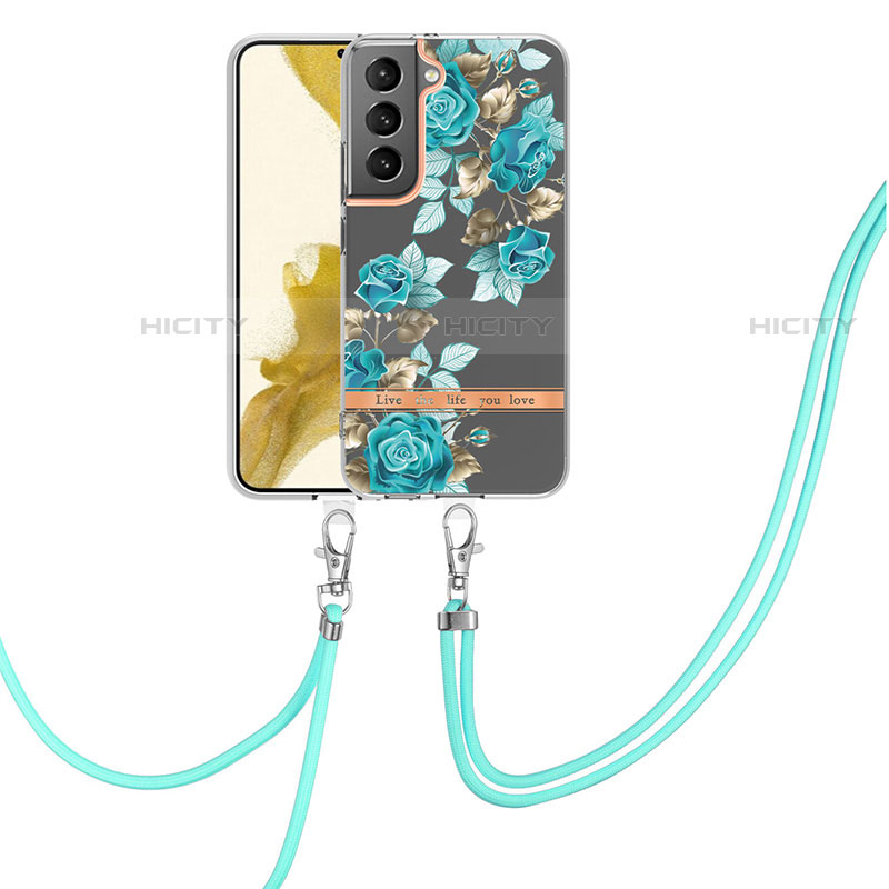 Coque Silicone Motif Fantaisie Souple Couleur Unie Etui Housse Y22B pour Samsung Galaxy S21 5G Cyan Plus