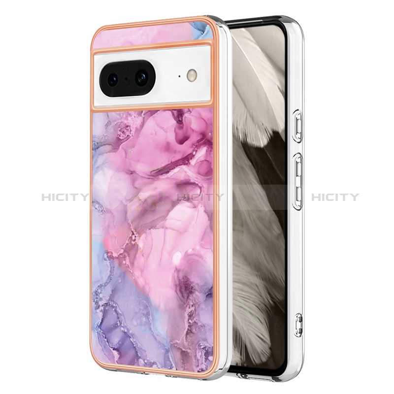 Coque Silicone Motif Fantaisie Souple Couleur Unie Etui Housse YB1 pour Google Pixel 8 5G Rose Plus