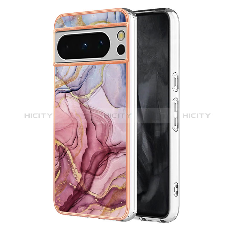 Coque Silicone Motif Fantaisie Souple Couleur Unie Etui Housse YB1 pour Google Pixel 8 Pro 5G Rose Plus