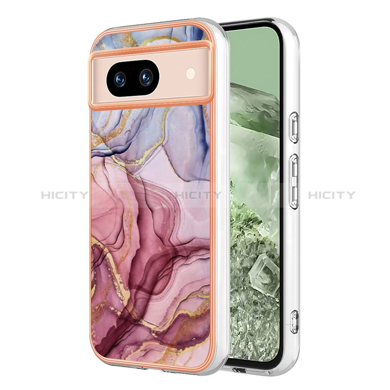 Coque Silicone Motif Fantaisie Souple Couleur Unie Etui Housse YB1 pour Google Pixel 8a 5G Violet Clair Plus