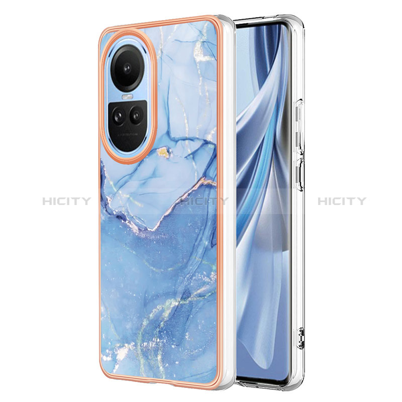 Coque Silicone Motif Fantaisie Souple Couleur Unie Etui Housse YB1 pour Oppo Reno10 5G Bleu Plus