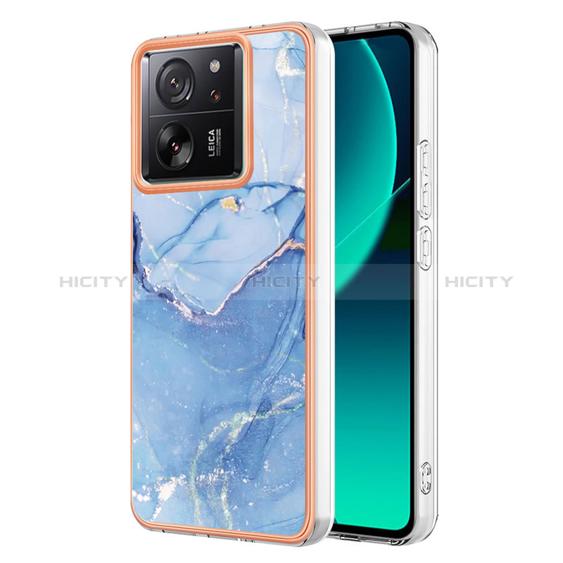 Coque Silicone Motif Fantaisie Souple Couleur Unie Etui Housse YB1 pour Xiaomi Mi 13T Pro 5G Bleu Plus