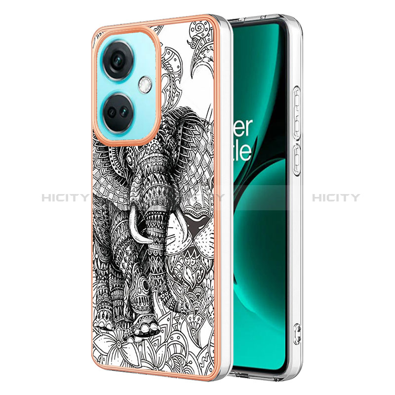 Coque Silicone Motif Fantaisie Souple Couleur Unie Etui Housse YB2 pour OnePlus Nord CE 3 5G Gris Plus