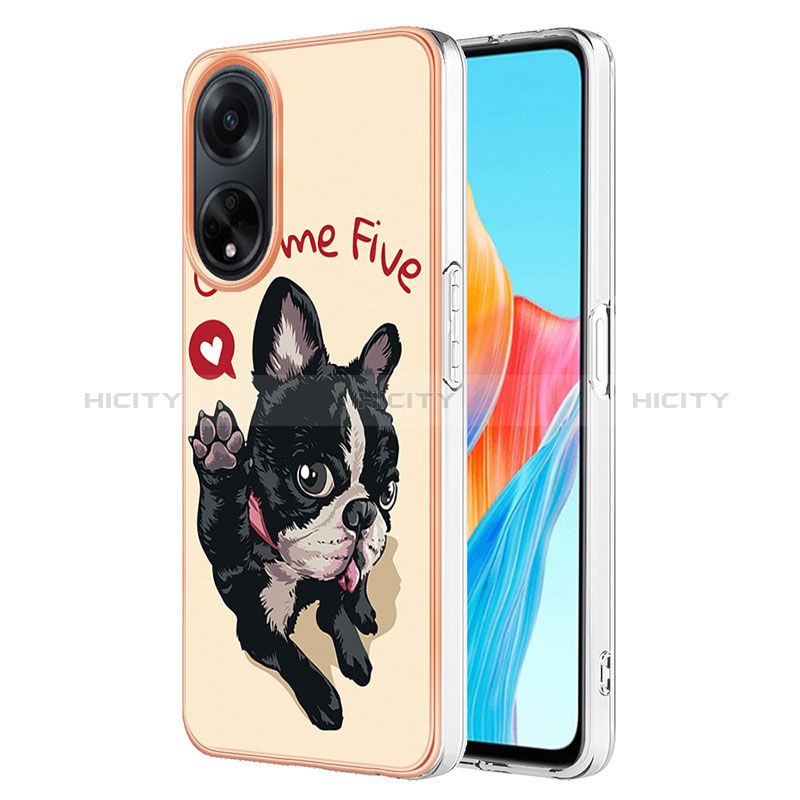 Coque Silicone Motif Fantaisie Souple Couleur Unie Etui Housse YB2 pour Oppo A98 5G Kaki Plus