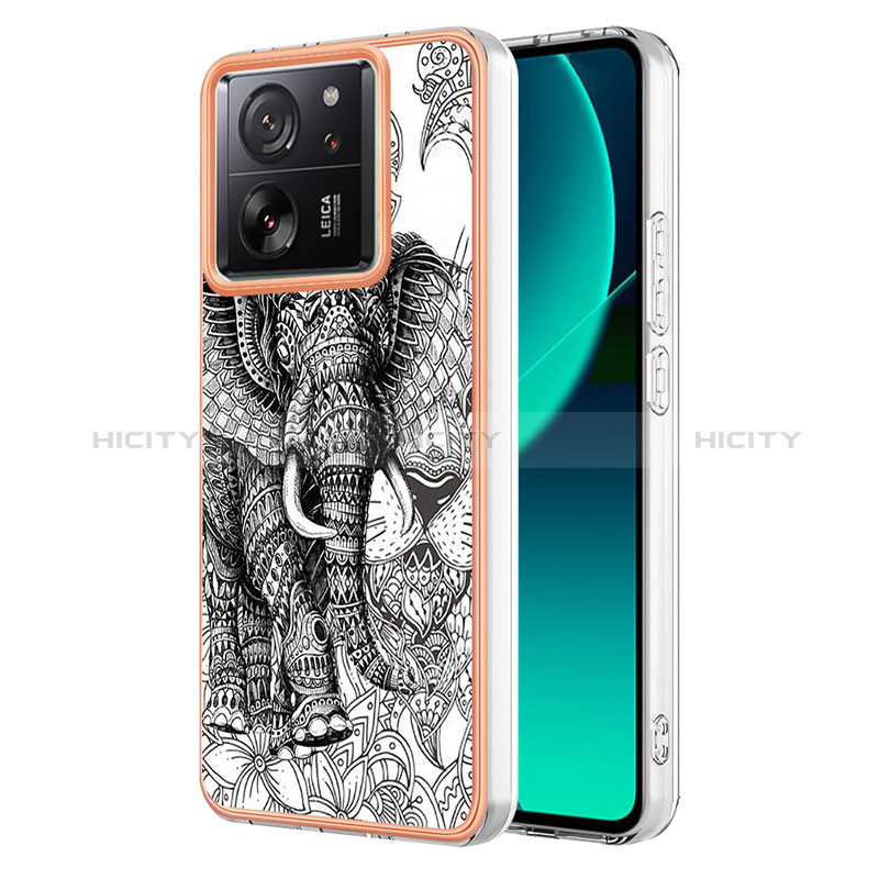 Coque Silicone Motif Fantaisie Souple Couleur Unie Etui Housse YB2 pour Xiaomi Mi 13T 5G Gris Plus