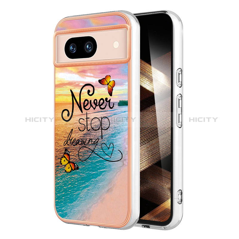 Coque Silicone Motif Fantaisie Souple Couleur Unie Etui Housse YB3 pour Google Pixel 8a 5G Plus