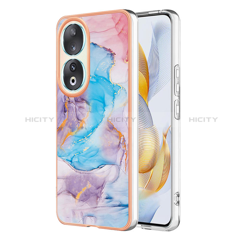 Coque Silicone Motif Fantaisie Souple Couleur Unie Etui Housse YB3 pour Huawei Honor 90 5G Bleu Plus