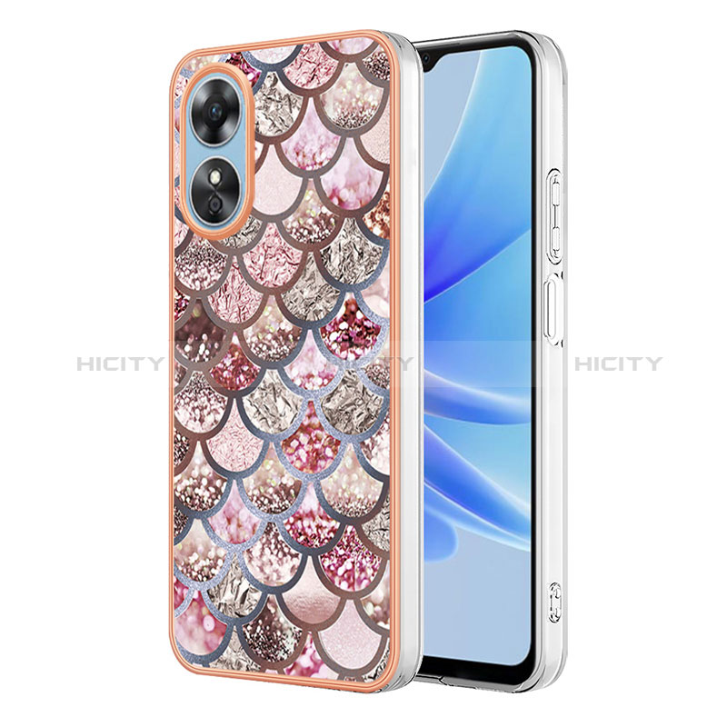 Coque Silicone Motif Fantaisie Souple Couleur Unie Etui Housse YB3 pour Oppo A17 Marron Plus