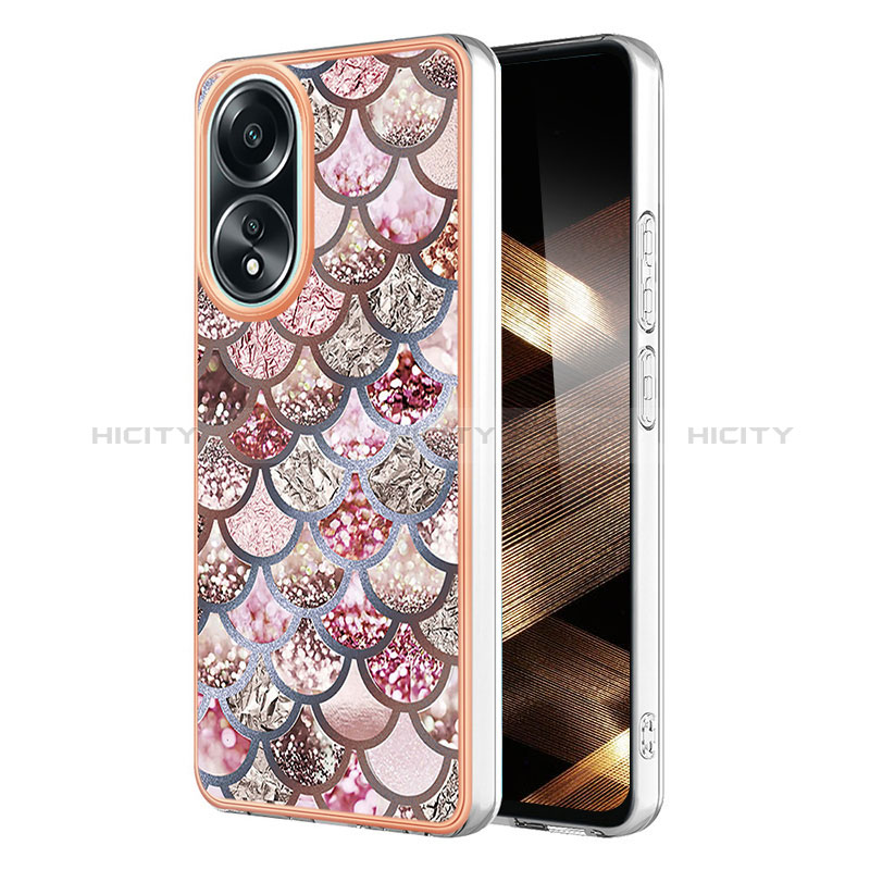 Coque Silicone Motif Fantaisie Souple Couleur Unie Etui Housse YB3 pour Oppo A18 Marron Plus