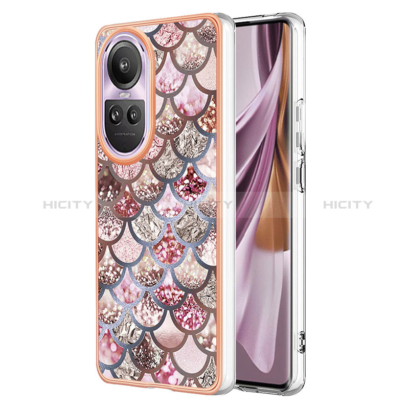 Coque Silicone Motif Fantaisie Souple Couleur Unie Etui Housse YB3 pour Oppo Reno10 5G Marron Plus