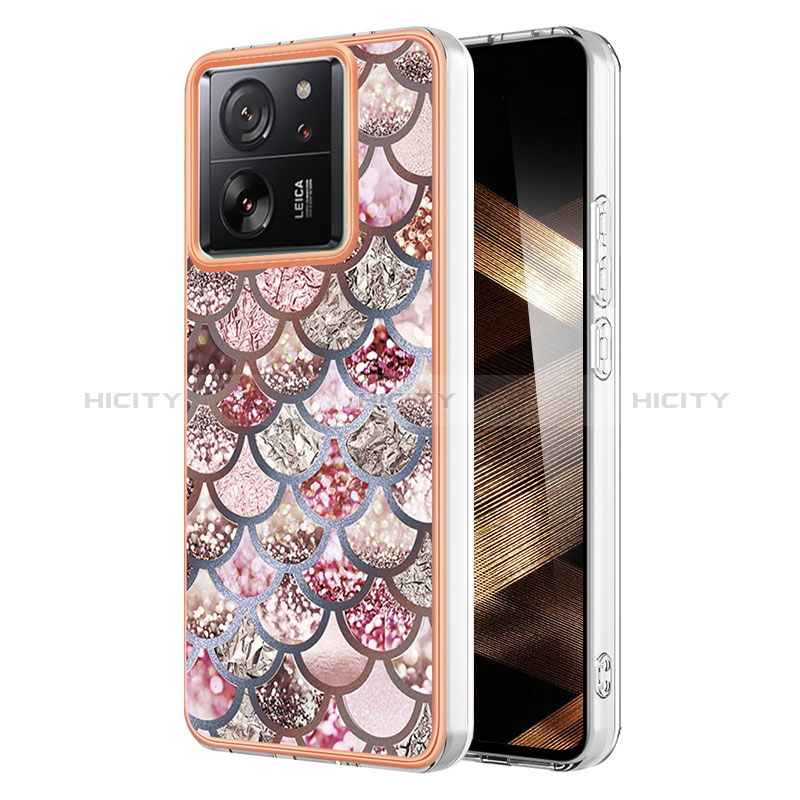 Coque Silicone Motif Fantaisie Souple Couleur Unie Etui Housse YB3 pour Xiaomi Mi 13T 5G Marron Plus