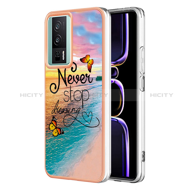 Coque Silicone Motif Fantaisie Souple Couleur Unie Etui Housse YB3 pour Xiaomi Poco F5 Pro 5G Mixte Plus