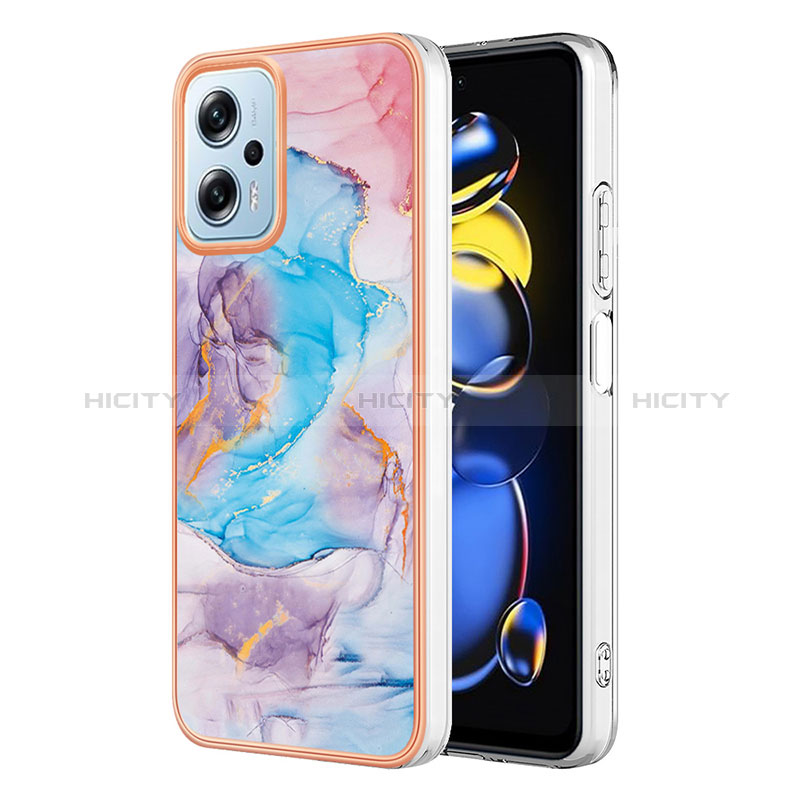 Coque Silicone Motif Fantaisie Souple Couleur Unie Etui Housse YB3 pour Xiaomi Poco X4 GT 5G Bleu Plus