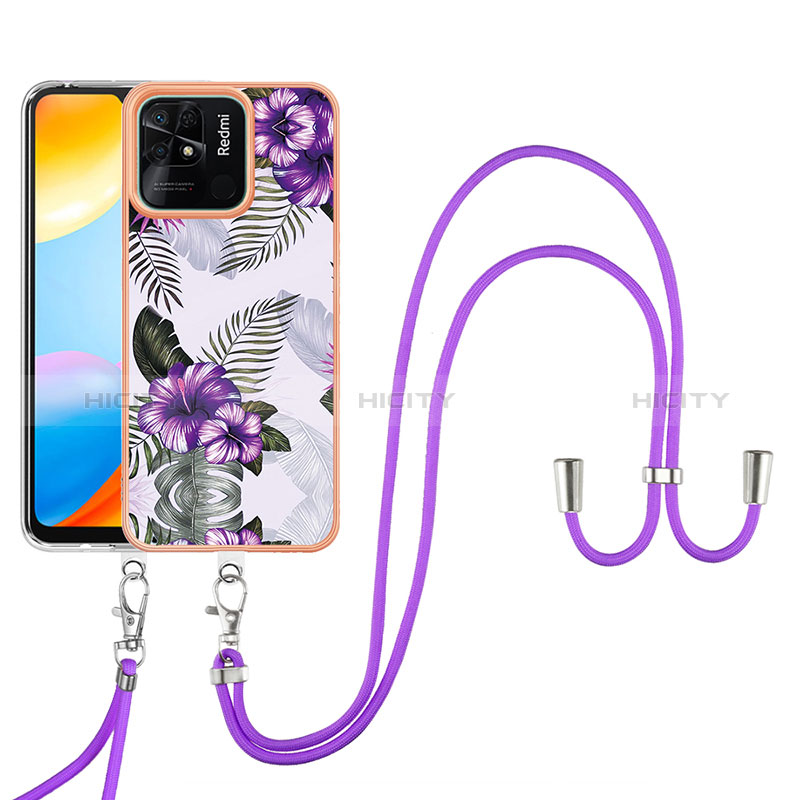 Coque Silicone Motif Fantaisie Souple Couleur Unie Etui Housse YB3 pour Xiaomi Redmi 10 India Violet Plus