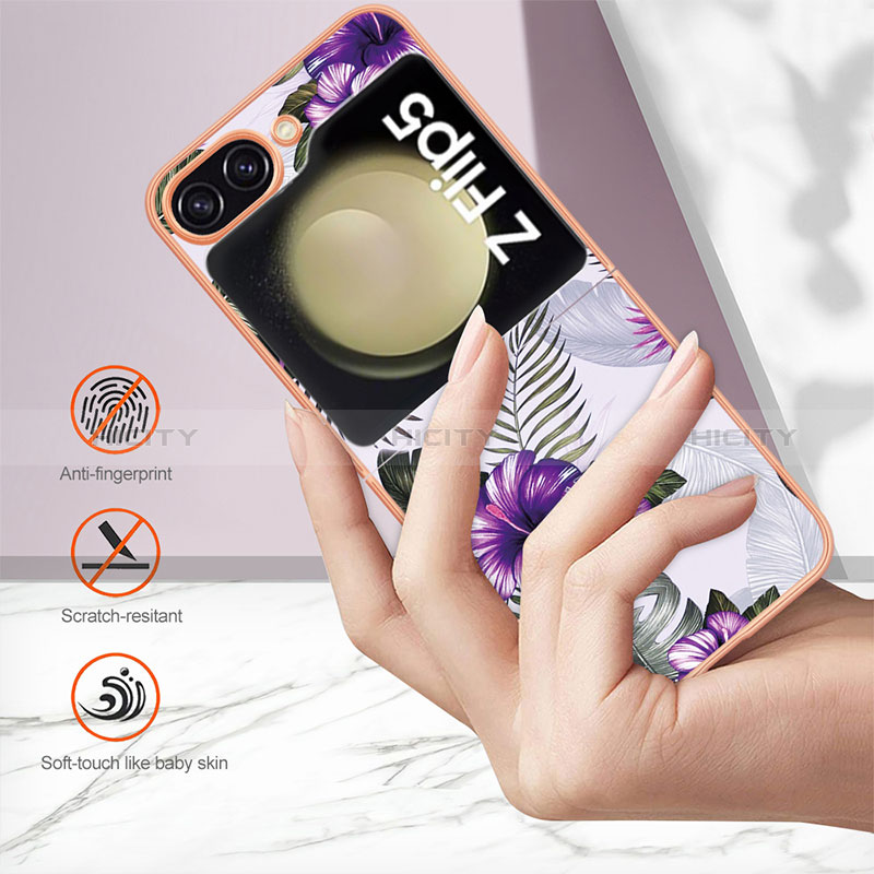 Coque Silicone Motif Fantaisie Souple Couleur Unie Etui Housse YB4 pour Samsung Galaxy Z Flip5 5G Plus