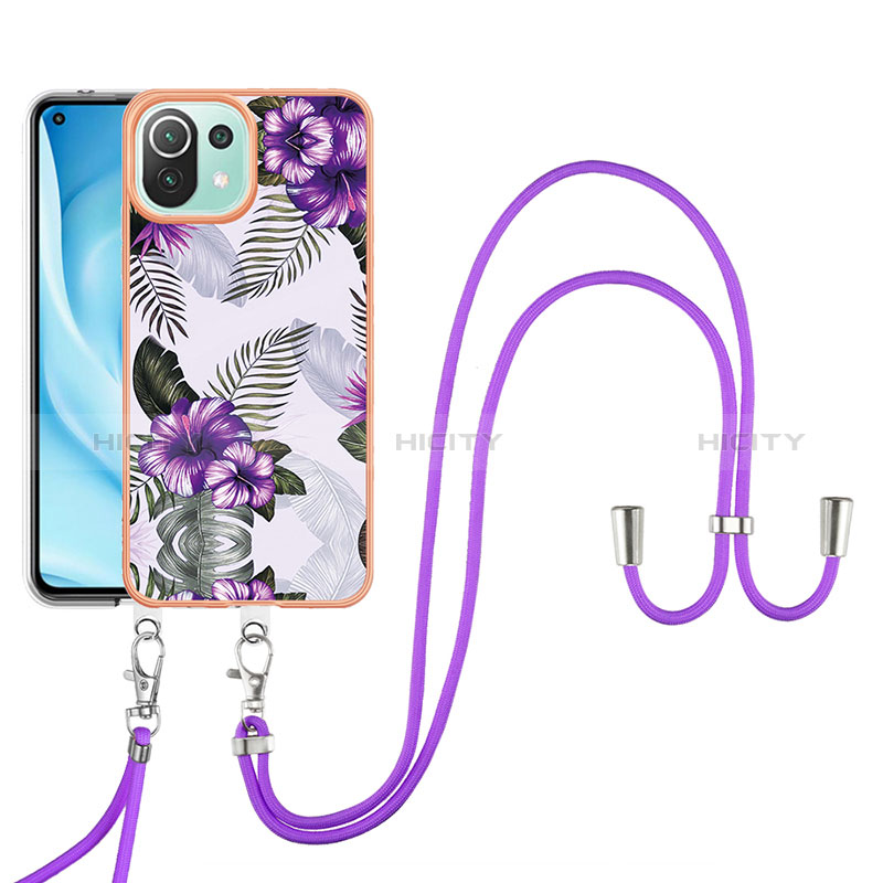 Coque Silicone Motif Fantaisie Souple Couleur Unie Etui Housse YB4 pour Xiaomi Mi 11 Lite 4G Violet Plus