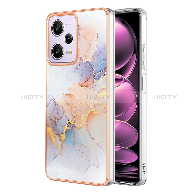 Coque Silicone Motif Fantaisie Souple Couleur Unie Etui Housse YB4 pour Xiaomi Redmi Note 12 Pro 5G Violet Clair Plus