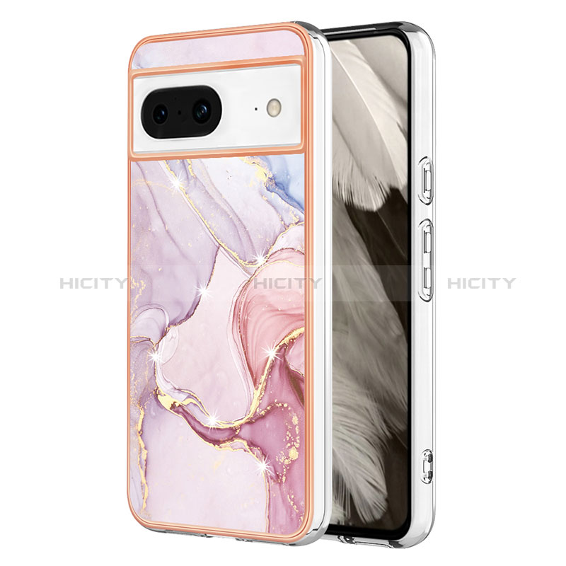 Coque Silicone Motif Fantaisie Souple Couleur Unie Etui Housse YB5 pour Google Pixel 8 5G Rose Plus