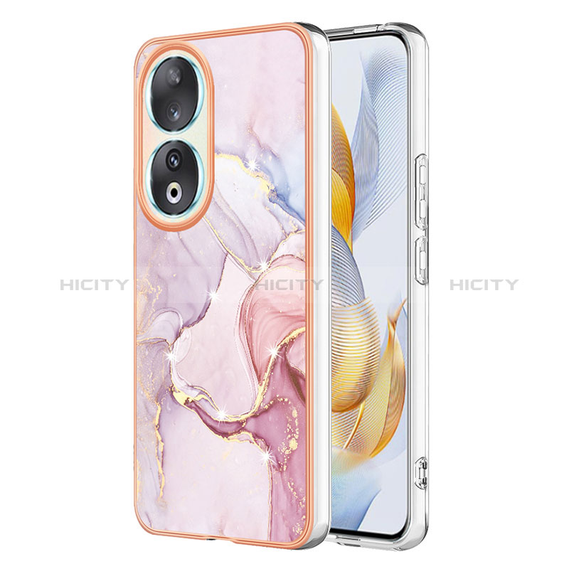 Coque Silicone Motif Fantaisie Souple Couleur Unie Etui Housse YB5 pour Huawei Honor 90 5G Rose Plus