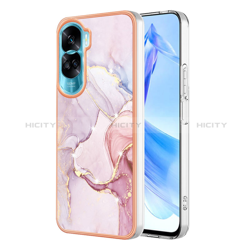 Coque Silicone Motif Fantaisie Souple Couleur Unie Etui Housse YB5 pour Huawei Honor 90 Lite 5G Rose Plus