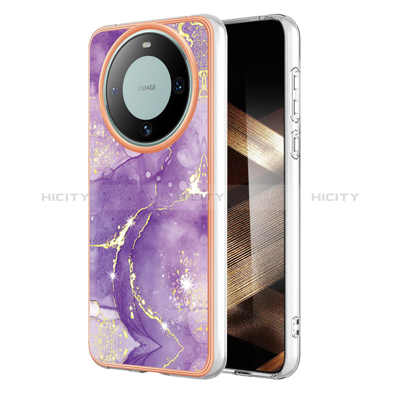 Coque Silicone Motif Fantaisie Souple Couleur Unie Etui Housse YB5 pour Huawei Mate 60 Pro Violet Plus