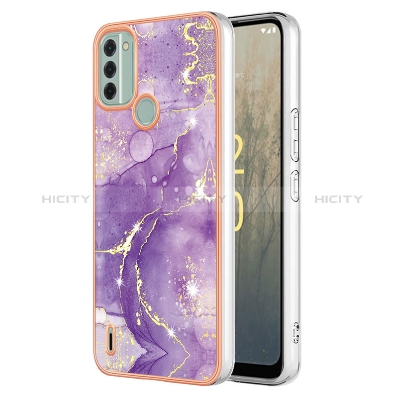 Coque Silicone Motif Fantaisie Souple Couleur Unie Etui Housse YB5 pour Nokia C31 Violet Plus