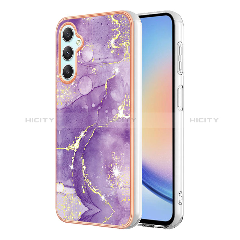 Coque Silicone Motif Fantaisie Souple Couleur Unie Etui Housse YB5 pour Samsung Galaxy A25 5G Violet Plus