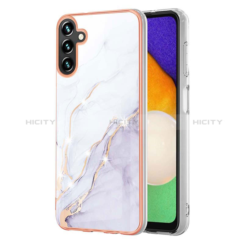 Coque Silicone Motif Fantaisie Souple Couleur Unie Etui Housse YB5 pour Samsung Galaxy A34 5G Blanc Plus